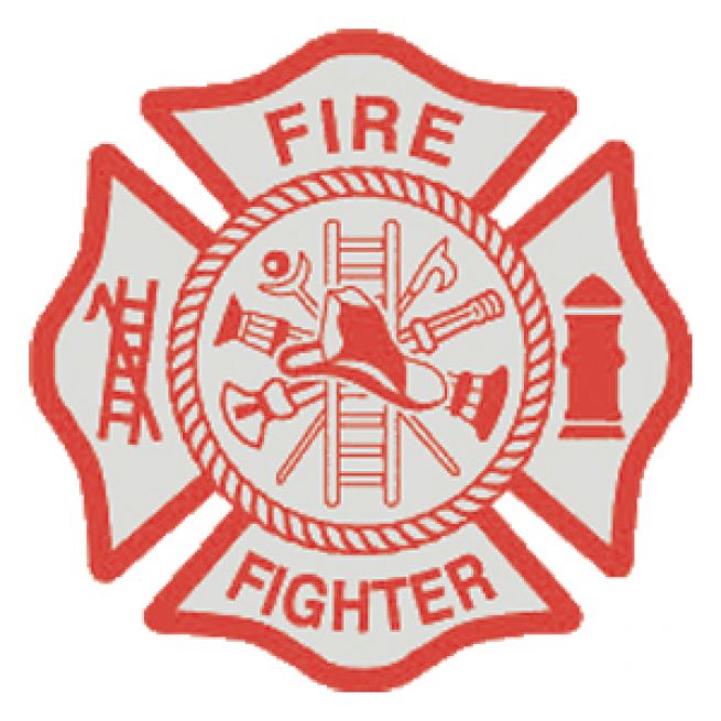 FIREFIGHTER MALTESE CROSS INSIDE WINDOW STICKER - PEEL & STICK.